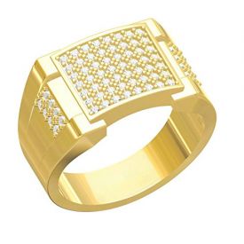 Gold Plated American Diamond Jewellery Ring For Men