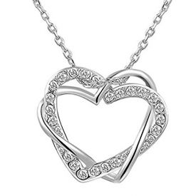 valentine day special couple Heart Pendant with Chain for Girls and Women