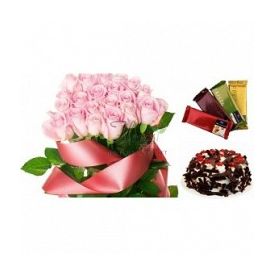 Pink Roses, Cake and Temptation Chocolate