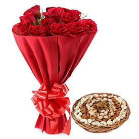 Roses and Dry fruits