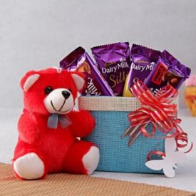 Chocolates Basket with Teddy