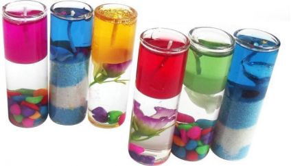 Glass pencil candles