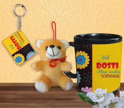 Friends ship mug, 6 inch- teddy bear and key chain.