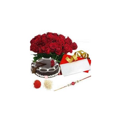Bunch of 20 red roses, Cake