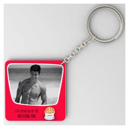 I'm thinking of you square shaped Personalized Key chain